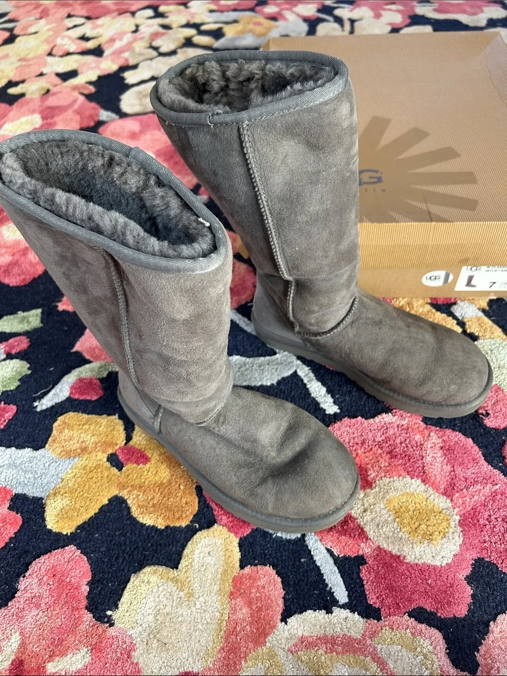 UGG Women's Tall Shearling-Lined Boots in Gray
